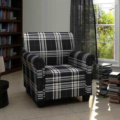 Fauteuil met kussen stof zwart
