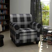 Fauteuil met kussen stof zwart