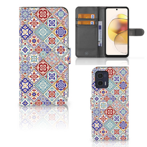 Motorola Moto G73 Bookcase Tiles Color