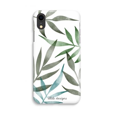 Tropical watercolor leaves: iPhone XR Volledig Geprint Hoesje