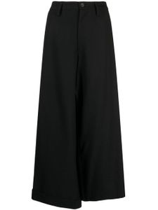 Yohji Yamamoto pantalon ample en laine à coupe courte - Noir