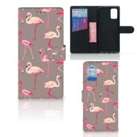 Samsung Galaxy A02s | M02s | Telefoonhoesje | Met pasjeshouder | Flamingo