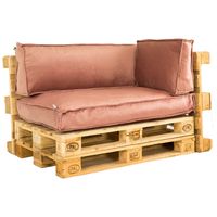 2L Home & Garden Palletkussenset Velvet Oud Roze - 3 Delig