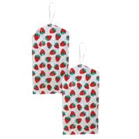 Gerimport Wijnfles koeler/wijnkoeler Aardbei - 2x - zomer print - zomer - aardbeien