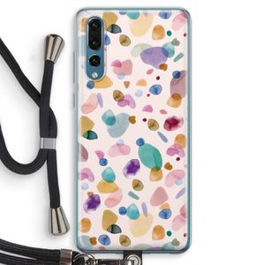 Terrazzo Memphis Pink: Huawei P20 Pro Transparant Hoesje met koord