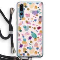 Terrazzo Memphis Pink: Huawei P20 Pro Transparant Hoesje met koord