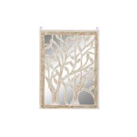 Wanddecoratie DKD Home Decor Spiegel Boomstructuur Wit Hout MDF (45 x 2,5 x 65 cm)