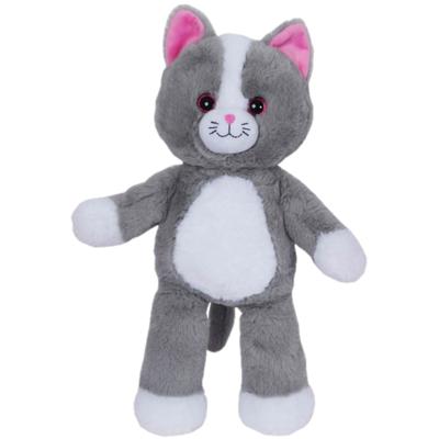 Knuffel kat/poes - grijs/wit - 42 cm - Pluche speelgoed knuffeldier