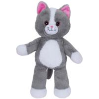 Knuffel kat/poes - grijs/wit - 42 cm - Pluche speelgoed knuffeldier