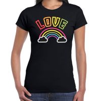 Gay Pride shirt - love - regenboog - dames - zwart