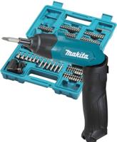 Makita DF001DW 3,6v Schroevendraaier Met ingebouwde 1,5 Ah Li-ion accu, lader, koffer, 81-delige acc. set - DF001DW