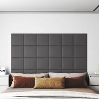 VidaXL Wandpanelen 12 st 1,08 m² 30x30 cm kunstleer grijs - thumbnail