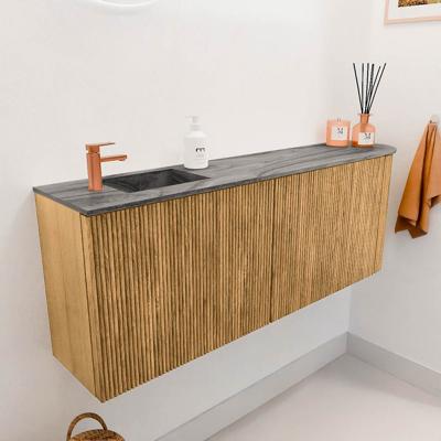 Toiletmeubel Mondiaz Joya Dlux | 111.6 cm | Meubelkleur Oak | Faye wastafel Sombra Wasbak Links | 1 kraangat