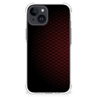 iPhone 15 Doorzichtige Silicone Hoesje Geruit Rood