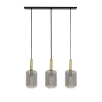 Light & Living Eettafel hanglampLekar 3x E27 - messing met smoke glas - 2946184
