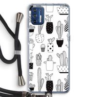 Cactusmotief: Motorola Moto G9 Plus Transparant Hoesje met koord Cactusmotief: Motorola Moto G9 Plus Transparant Hoesje met koord