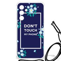 Samsung Galaxy A55 Anti Shock Case Flowers Blue DTMP - thumbnail