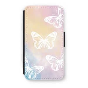 White butterfly: iPhone XS Flip Hoesje