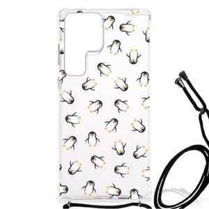 Doorzichtige Silicone Hoesje voor Samsung Galaxy S23 Ultra Pinguïn