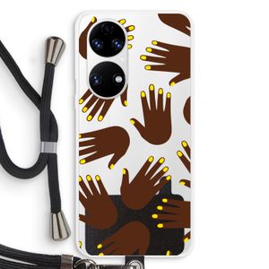 Hands dark: Huawei P50 Transparant Hoesje met koord