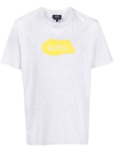 A.P.C. t-shirt en coton à logo imprimé - Gris