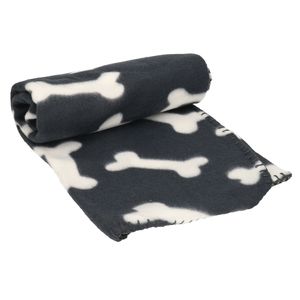 Fleece huisdieren deken voor honden 100 x 70 cm zwart   -