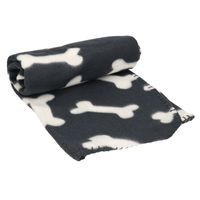 Fleece huisdieren deken voor honden 100 x 70 cm zwart   - - thumbnail