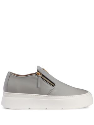 Giuseppe Zanotti baskets Mike en cuir à fermeture zippée - Gris