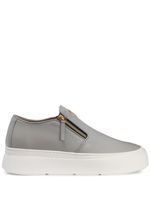 Giuseppe Zanotti baskets Mike en cuir à fermeture zippée - Gris