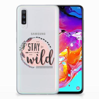 Samsung Galaxy A70 Telefoonhoesje met Naam Boho Stay Wild Samsung Galaxy A70 Telefoonhoesje met Naam Boho Stay Wild