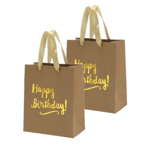 Set van 4x stuks papieren verjaardag giftbags/cadeau tasjes Happy Birthday 20 x 24 x 11 cm   -