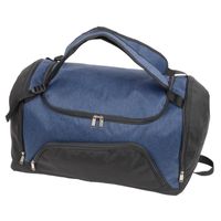 Blauw/zwarte sporttas/weekendtas rugtas 55 cm