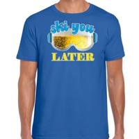 Apres ski t-shirt voor heren - ski you later - blauw - bier/beer - wintersport