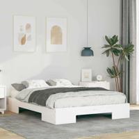 Bedframe met opslag Wit 140 x 190 cm Massief grenenhout