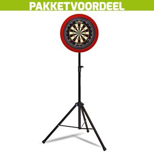 Winmau Blade 6 + Lena Dartbordverlichting Basic Rood + Dartstandaard