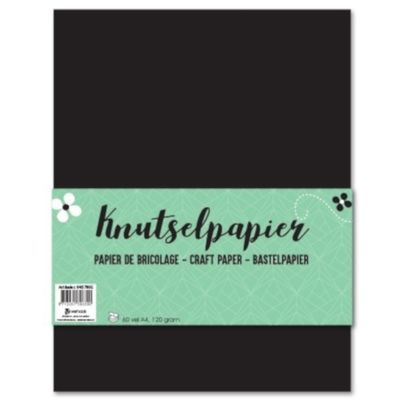 TOM knutselpapier junior A4 papier zwart 60 vellen