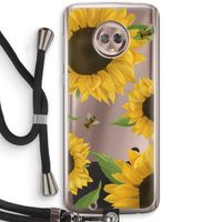 Sunflower and bees: Motorola Moto G6 Transparant Hoesje met koord