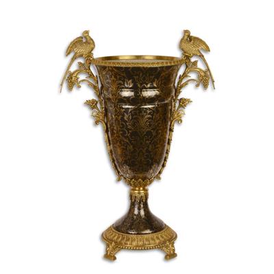 A BRONZE MOUNTED PORCELAIN VASE