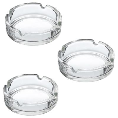 Asbak - Voordeelset van 6x stuks - transparant - D10 cm - glas - doorzichtige rookasbak - Tabaksbeno