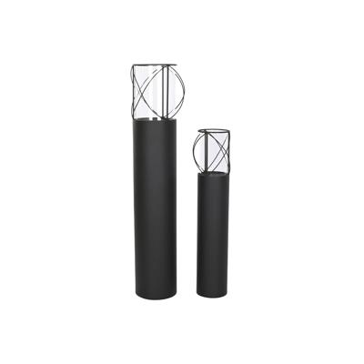 KaarshoudersHome ESPRIT Zwart Metaal Kristal 27 x 27 x 125 cm (2 Stuks)