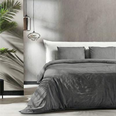 Dekbedovertrek Katoen Flanel - Uni - Antraciet - Lits-Jumeaux (240x220 Cm) - Antraciet Katoen Flanel - Effen - Fresh And Co - Dekbed-Discounter.nl