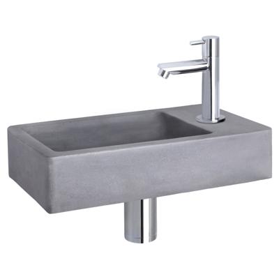 Differnz Force fonteinset beton donkergrijs - kraan recht - 40 x 22 x 8 cm - chroom