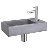 Differnz Force fonteinset beton donkergrijs - kraan recht - 40 x 22 x 8 cm - chroom