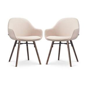 Nolon Nena-Mae Eetkamerstoelen Set van 2 - Beige - Walnoot