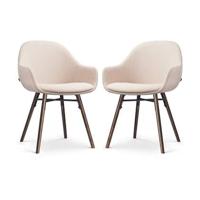 Nolon Nena-Mae Eetkamerstoelen Set van 2 - Beige - Walnoot