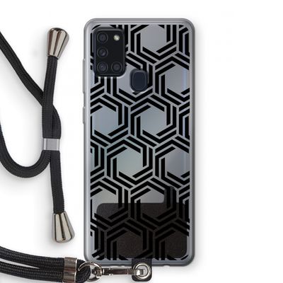 Geometrisch patroon: Samsung Galaxy A21s Transparant Hoesje met koord