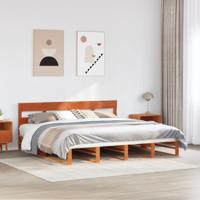 Bedframe zonder matras massief grenenhout wasbruin 180x200 cm