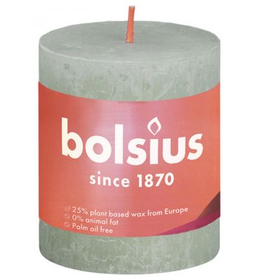 Bolsius Bolsius Rustiek Stompkaars Shine 80/68 Foggy Green (1st)