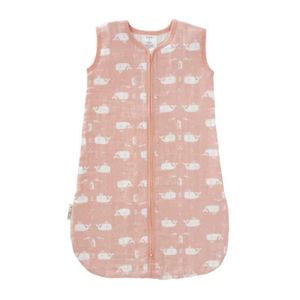 Fresk slaapzak muslin 2-laags mellow rose Whale wit Maat