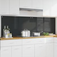 VidaXL Keuken spatscherm 2 pcs donkergrijs 100 x 60 cm gehard glas